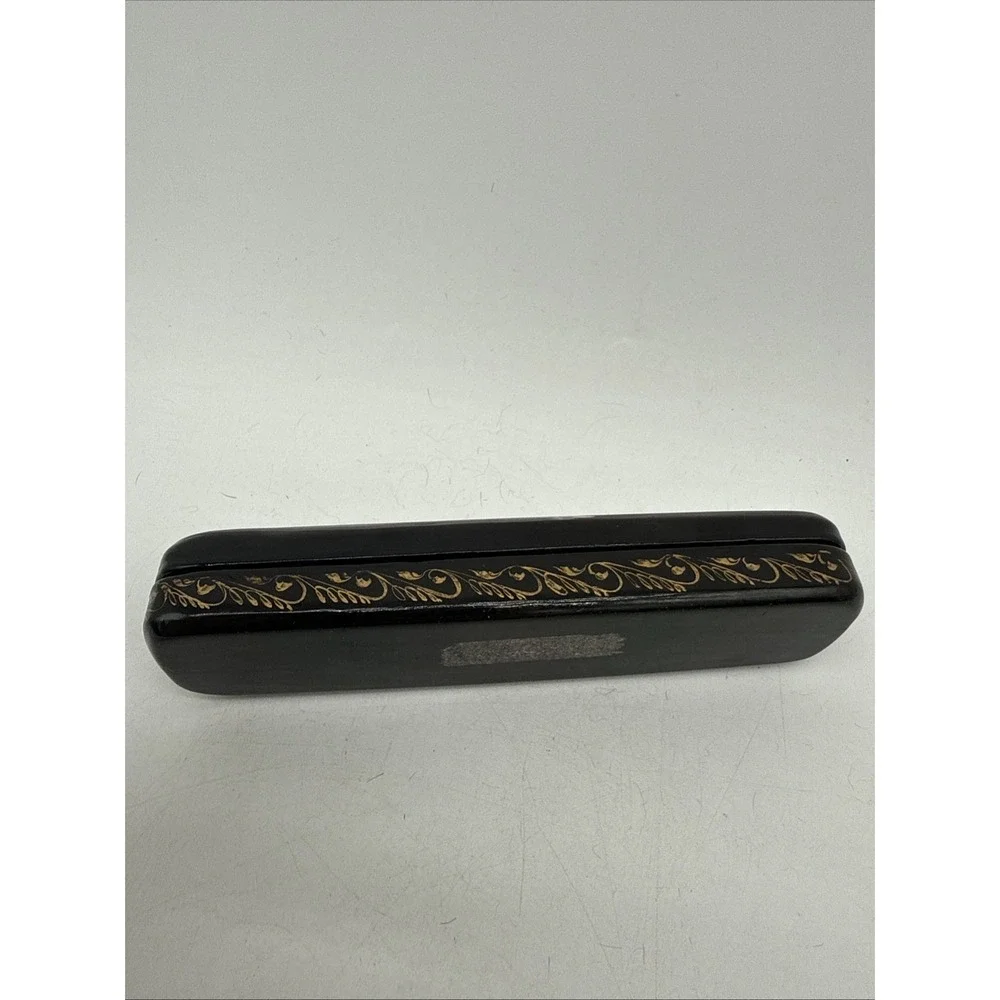 Vintage Russian Lacquer Hand Painted Peaochuho Trinket/Pencil Box